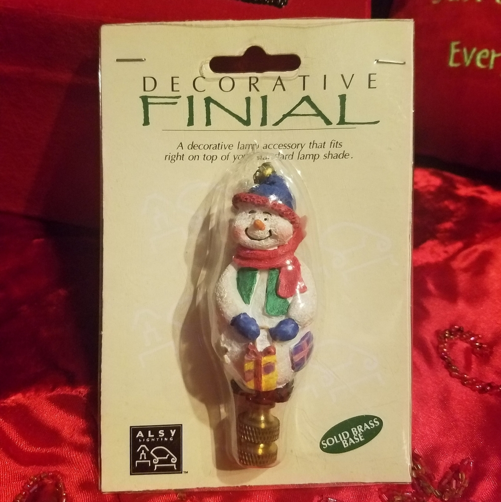 Snowman Decorative Finial For Lamp Brass Base